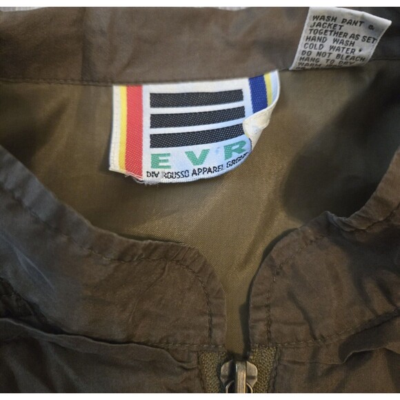 EVR‎ Vintage Ruffle Jacket Womens Medium green shoulder pads 100% silk - Picture 7 of 8